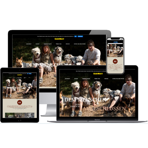 Website der Hundeschule Lucky Dog auf verschiedenen Devices © Beyond Imagination
